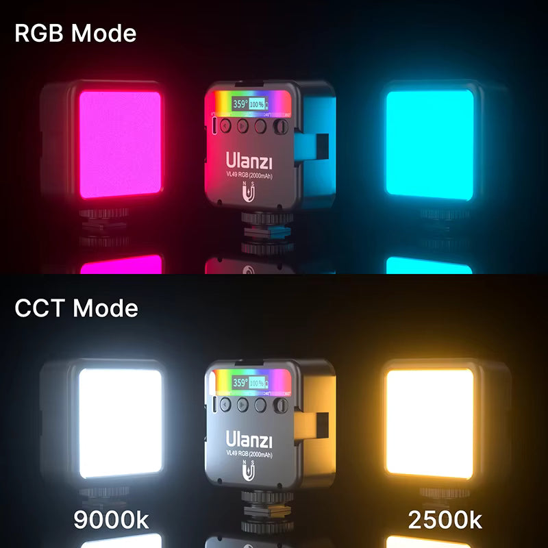 Luz LED RGB Ulanzi VL49 portátil para foto y video