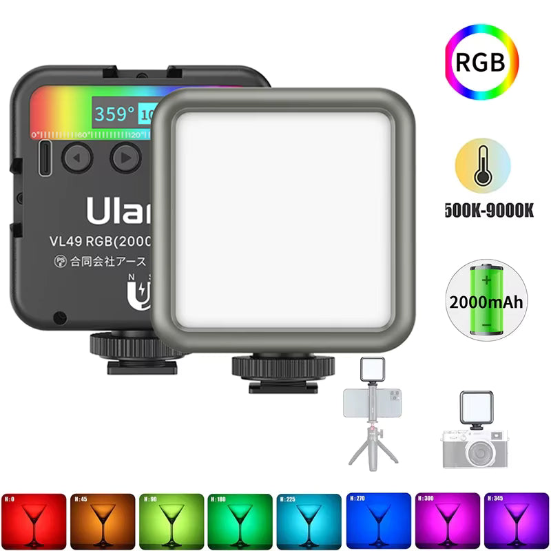 Luz LED RGB Ulanzi VL49 portátil para foto y video